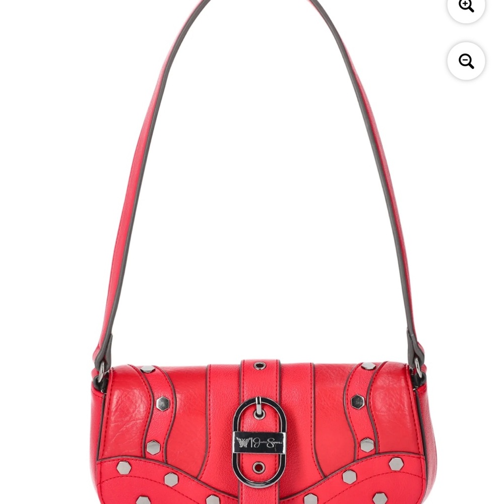 Jessica Simpson Courtney Stylish Tango Red Leather Shoulder Bag